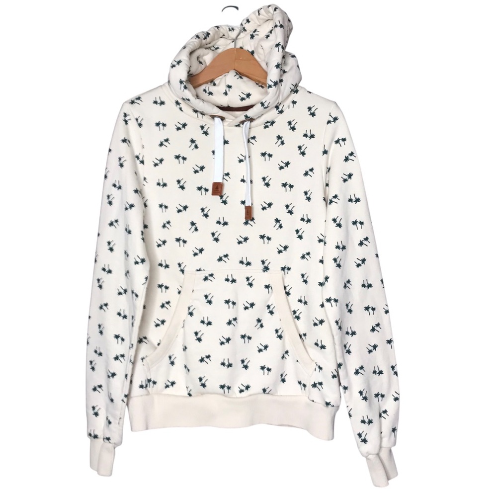 Small Wanakome Hoodie Sweatshirt Green Palm Trees Pullover Cotton Blend